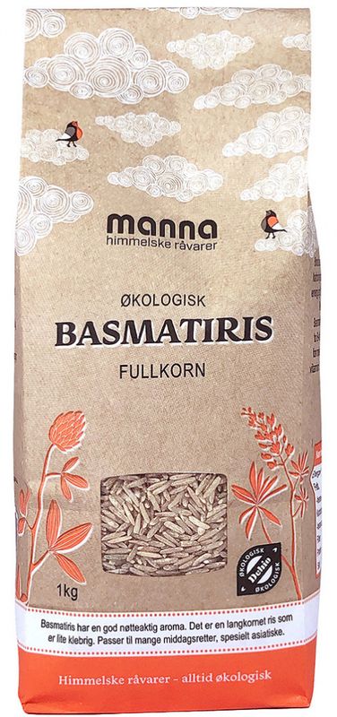 Basmatiris fullkorn økologisk 1 kg Manna