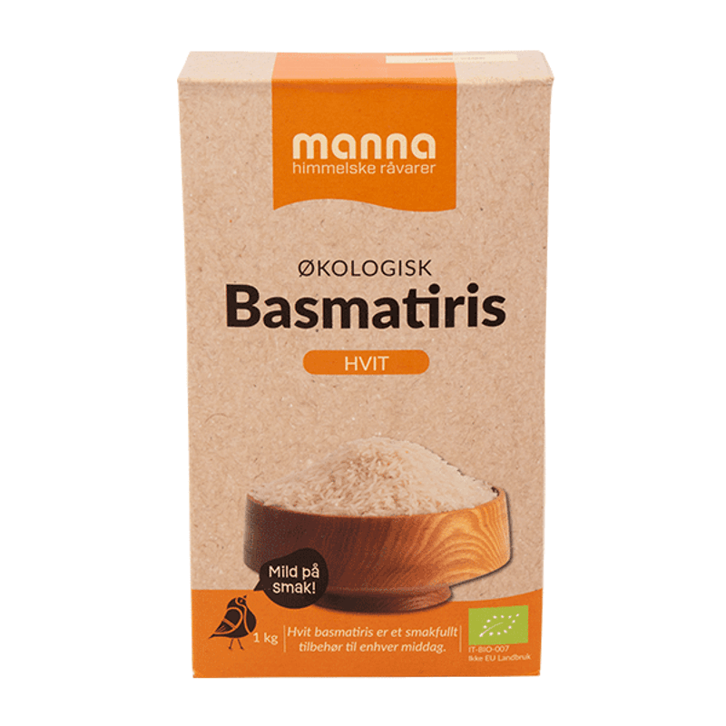 Basmatiris hvit økologisk 1 kg Manna