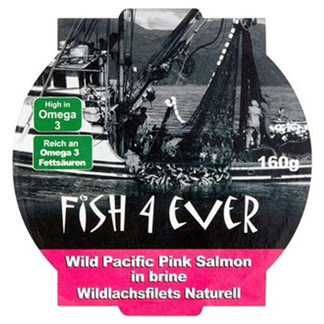 Hovedbilde Fish4Ever Wild Pacific Pink Salmon (villlaks) i saltlake 160 g