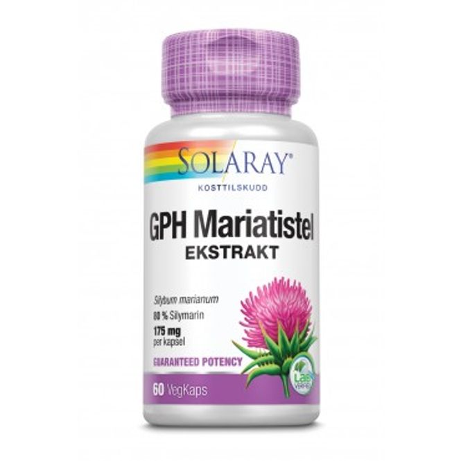 Hovedbilde Mariatistel ekstrakt GPH 60 kapsler Solaray