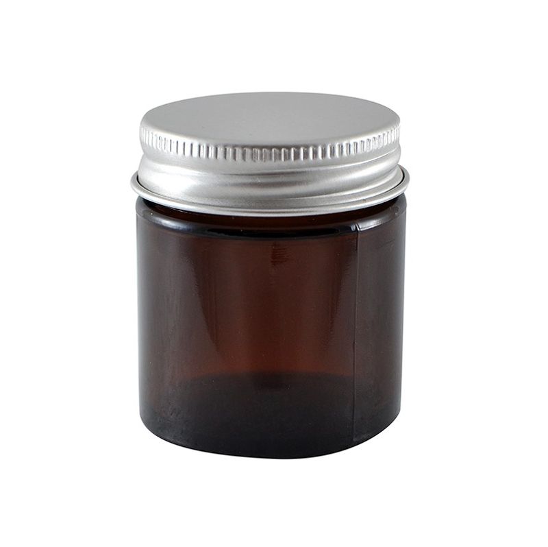 Glasskrukke med aluminiumslokk brun 30 ml