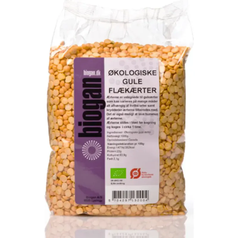 Gule splitterter økologisk 1 kg Biogan
