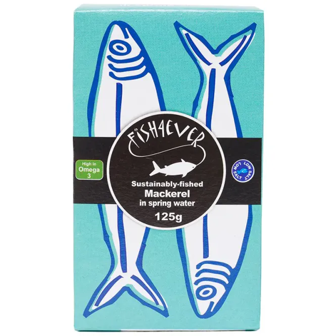 Hovedbilde Fish4Ever Makrell filet  i kildevann 125 g