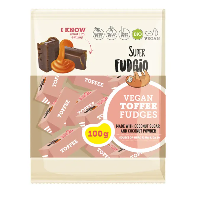Hovedbilde Super Fudgio Toffee karameller økologisk 100 g